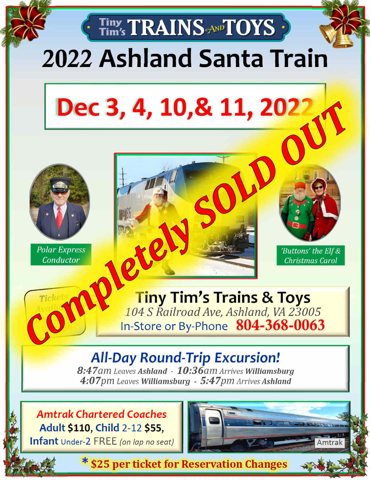 Tiny Tim 2022 Santa Train SOLD OUT